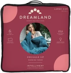 Dreamland Snuggle Up Teal Heated Throw - Large