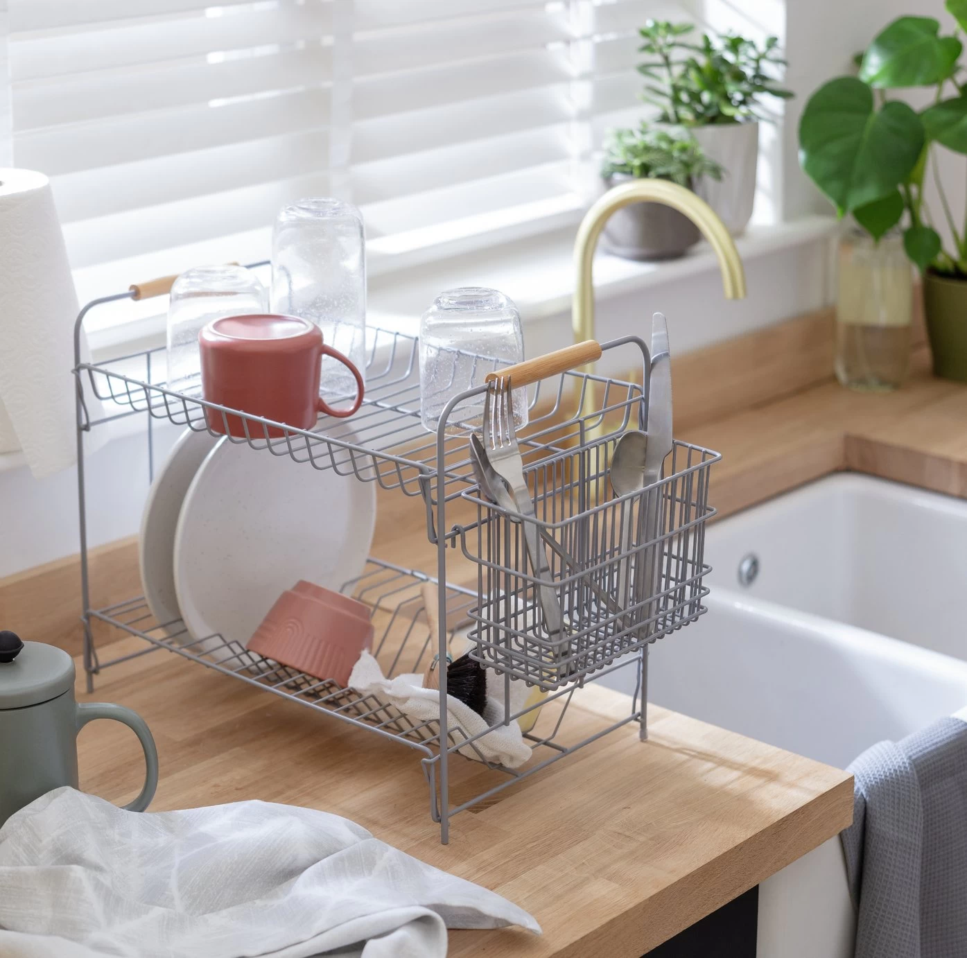 Habitat Industrial Wire Dish Drainer - Grey - Image 2