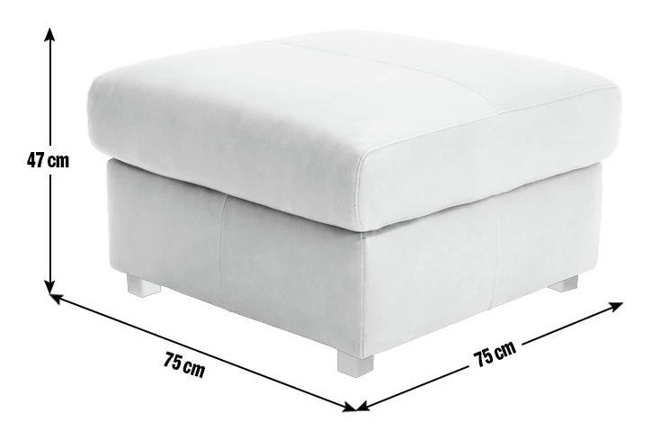 Habitat Florence Leather Ottoman Footstool - Tan - Image 4