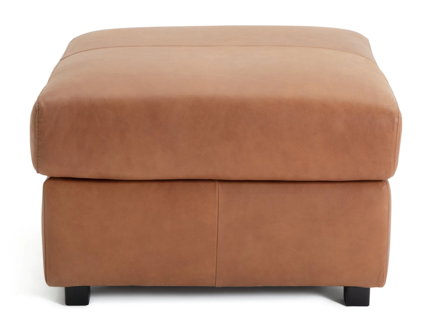 Habitat Florence Leather Ottoman Footstool - Tan - Image 5