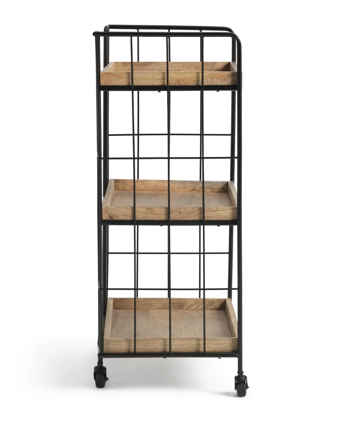 Habitat Kai Wood Drinks Trolley - Black & Mango - Image 4