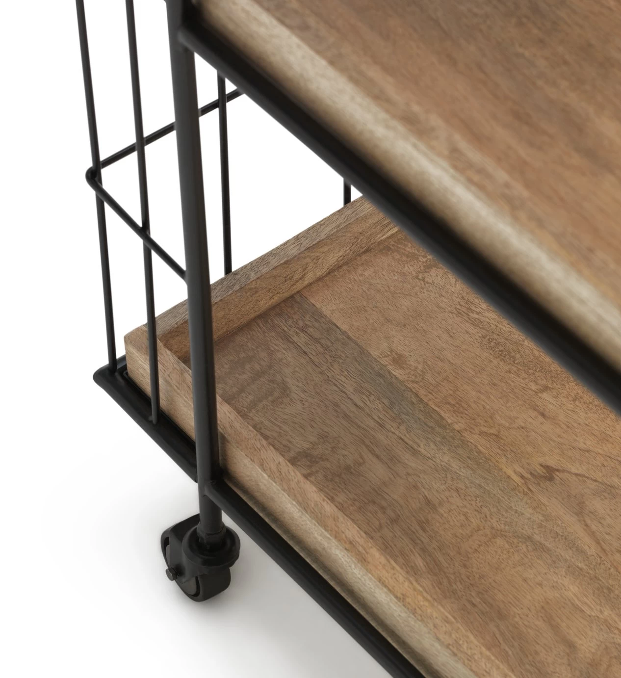 Habitat Kai Wood Drinks Trolley - Black & Mango - Image 5