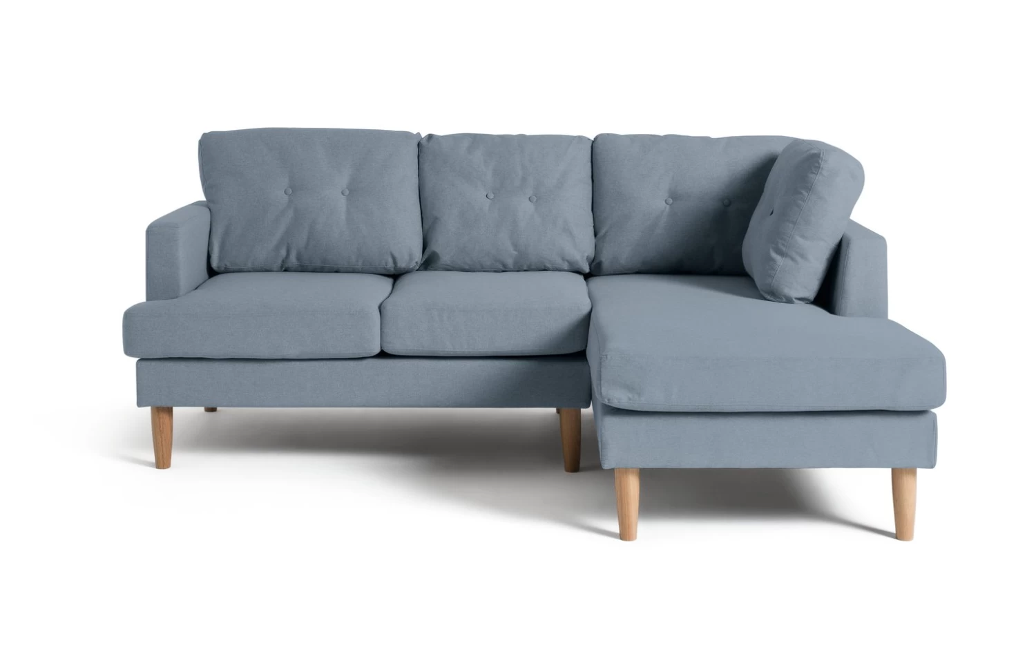 Habitat Joshua Fabric Right Hand Corner Chaise Sofa - Blue - Image 3
