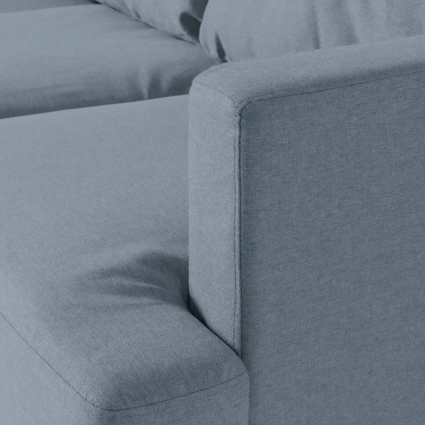 Habitat Joshua Fabric Right Hand Corner Chaise Sofa - Blue - Image 6