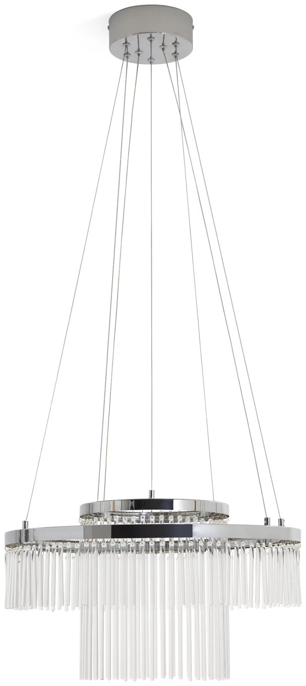 Habitat Yang 2 Tier LED Glass Chandelier - Chrome - Image 3