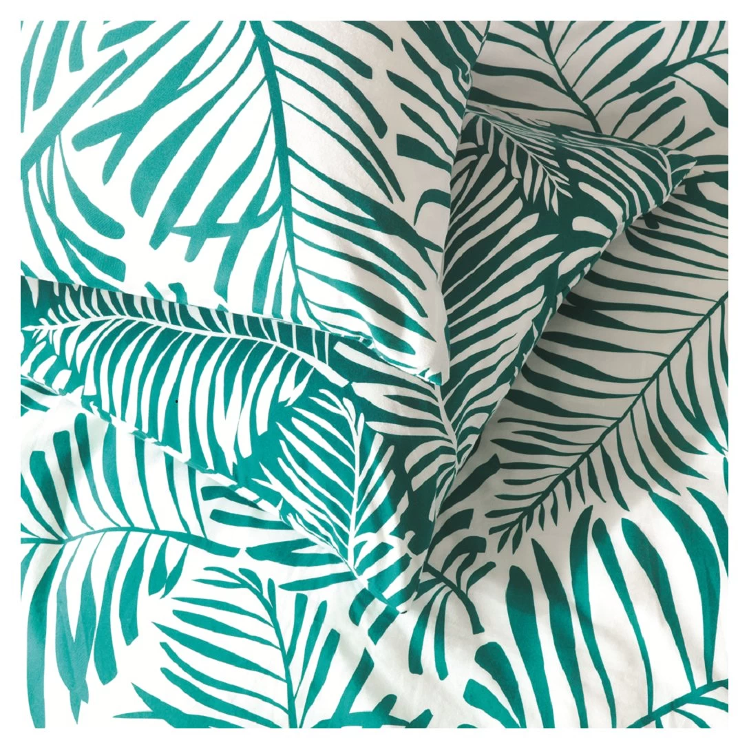 Habitat Abstract Green Leaf & White Bedding Set - Single - Image 4
