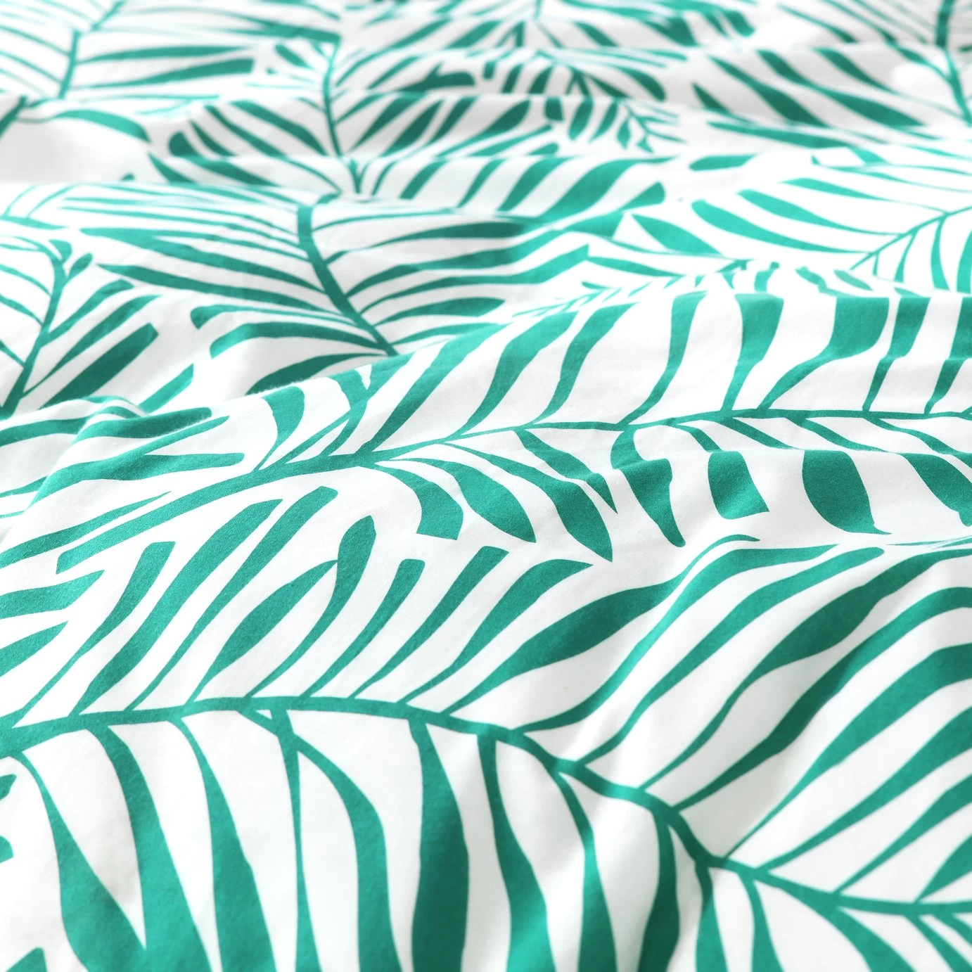 Habitat Abstract Green Leaf & White Bedding Set - Single - Image 7