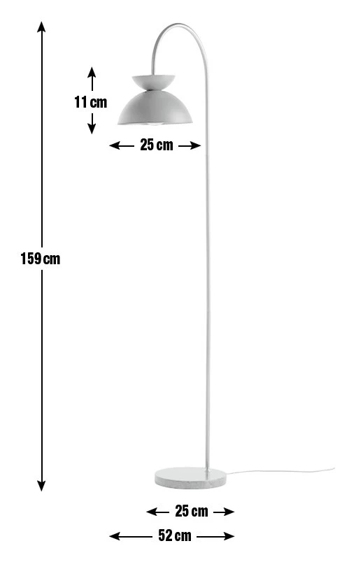 Habitat Dasni Floor Lamp - Marble & Brass - Image 3