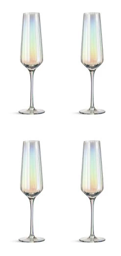 Habitat Iridescent Lustre Set Of 4 Champagne Flute