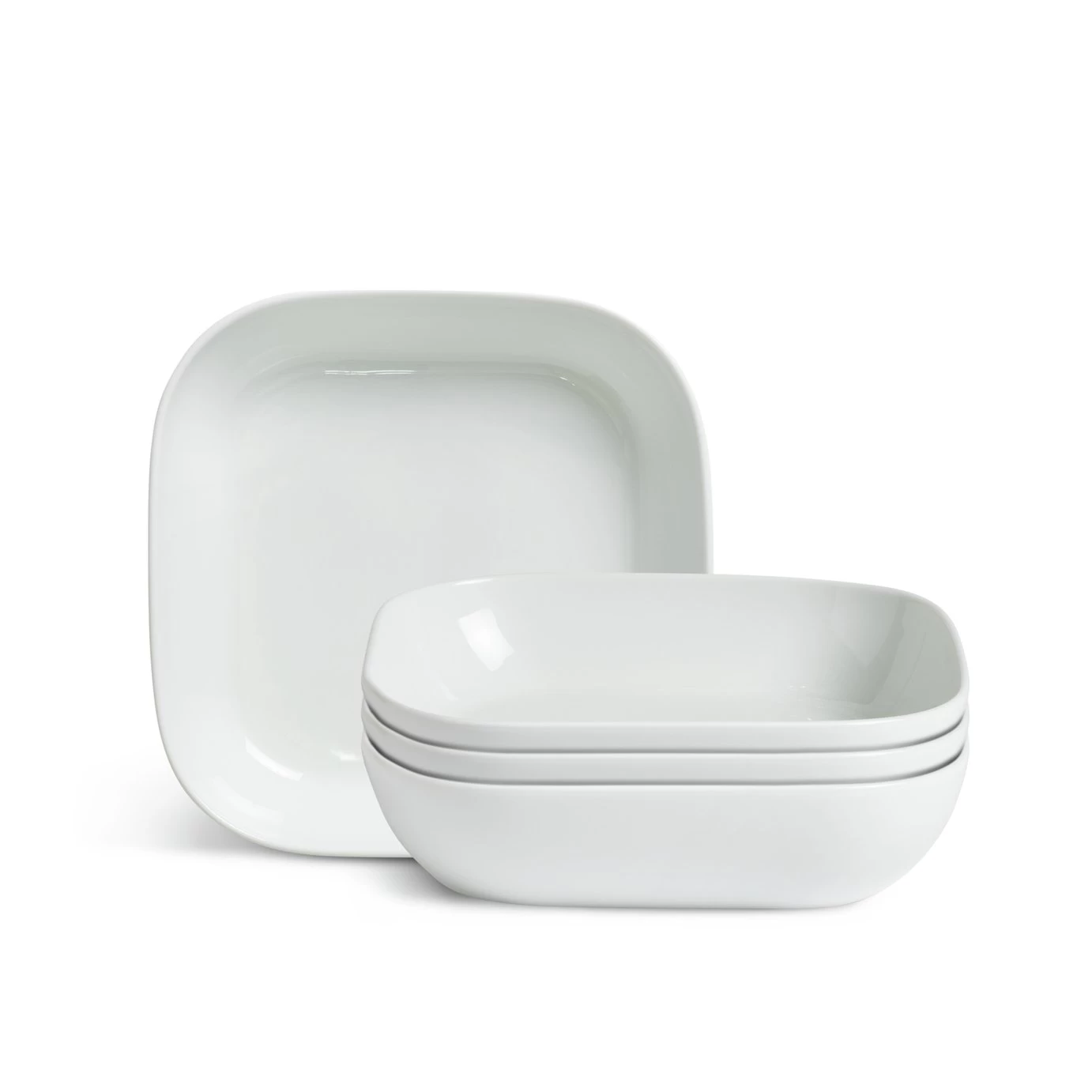 Habitat Riko Square 4 Piece Pasta Bowls - White