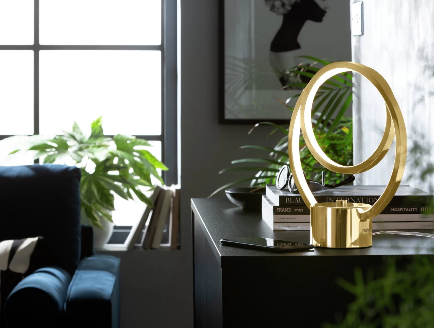 Habitat Pill Metal LED Table Lamp - Brushed Brass - Image 8