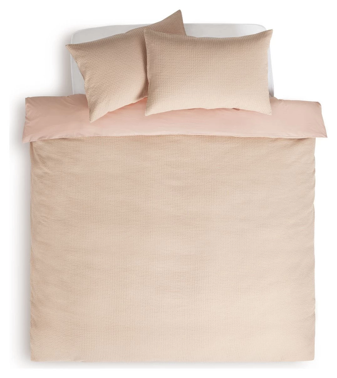 Habitat Cotton Waffle Plain Neutral Bedding Set - Single - Image 4