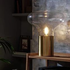 Habitat Marlow Glass Table Lamp - Gold