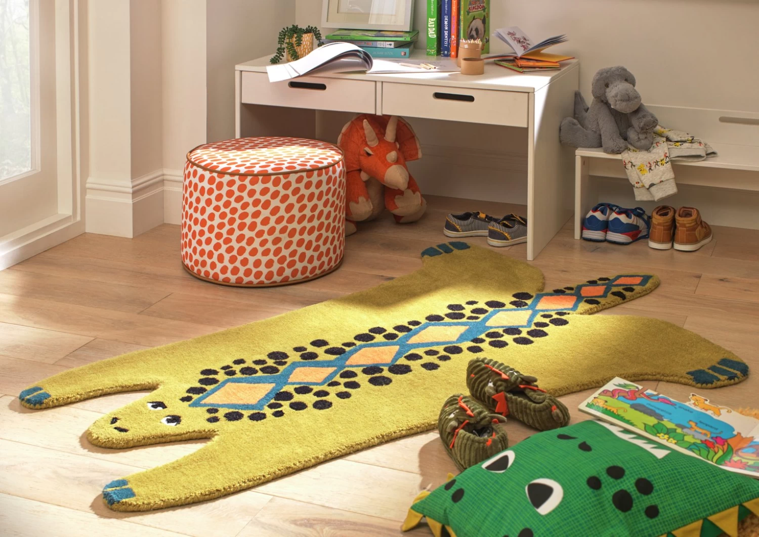 Habitat Kids Dragon Shaped Rug - Mustard - 100x150cm - Image 2